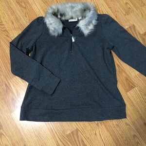 Belle by Kim Gravel BeLuxe Sweater with faux fur size small